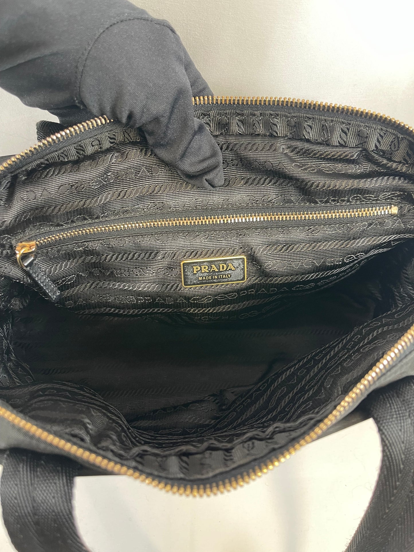 B0015 PRADA プラダ ハンドバッグ ナイロン ブラック