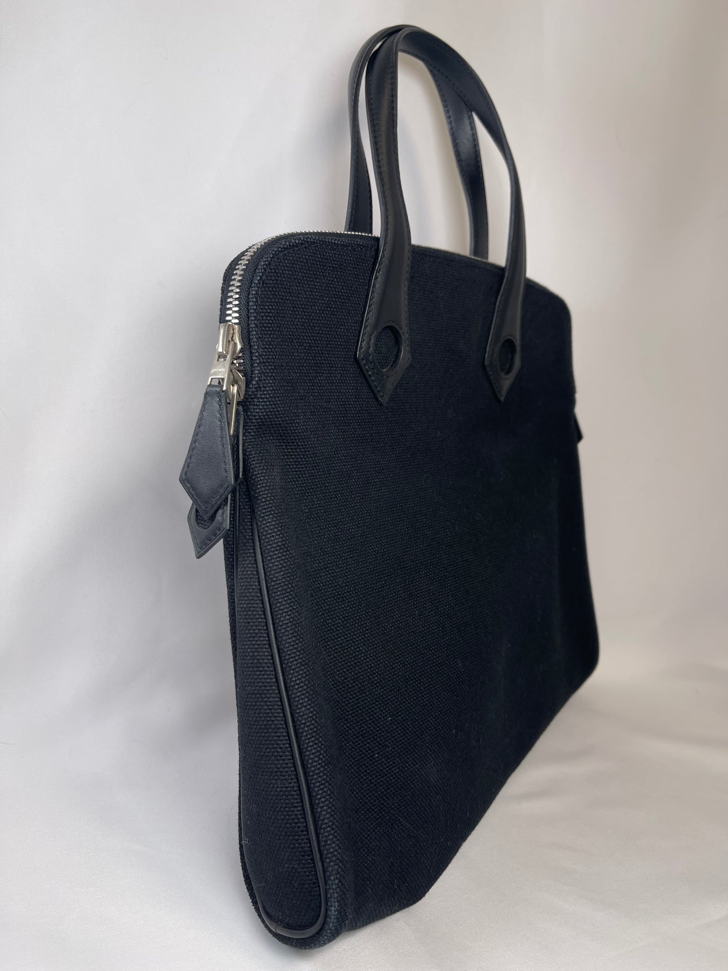 B0003 HERMES エルメス サックイブーPM 黒 トワルアッシュ □I刻印 Hand bag Tote bag