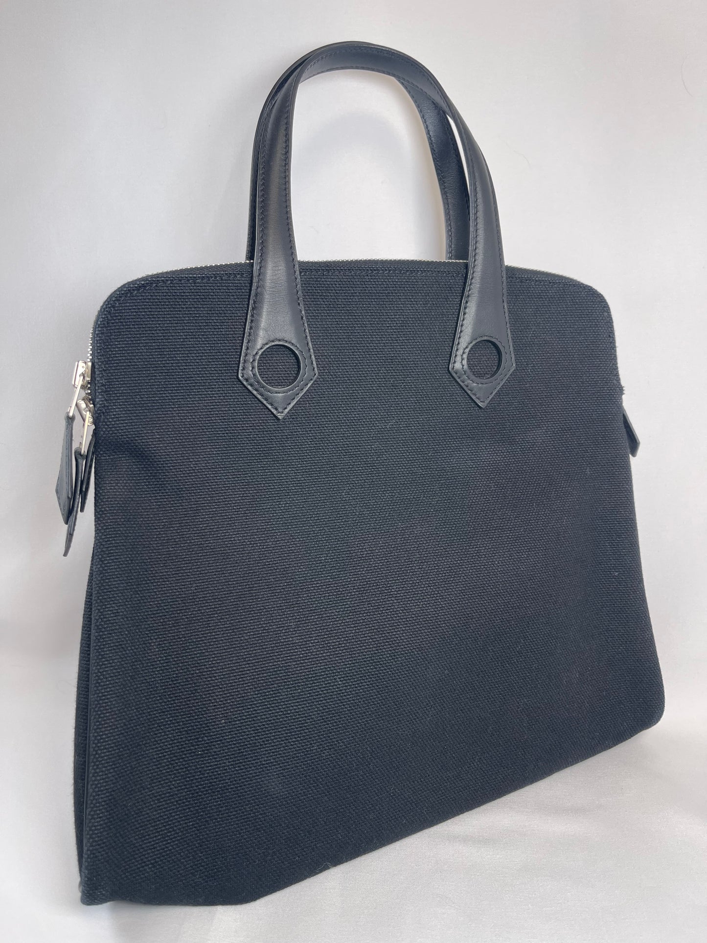 B0003 HERMES エルメス サックイブーPM 黒 トワルアッシュ □I刻印 Hand bag Tote bag