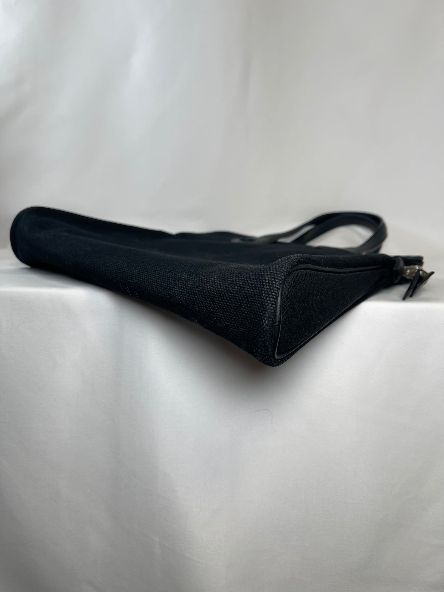 B0003 HERMES エルメス サックイブーPM 黒 トワルアッシュ □I刻印 Hand bag Tote bag