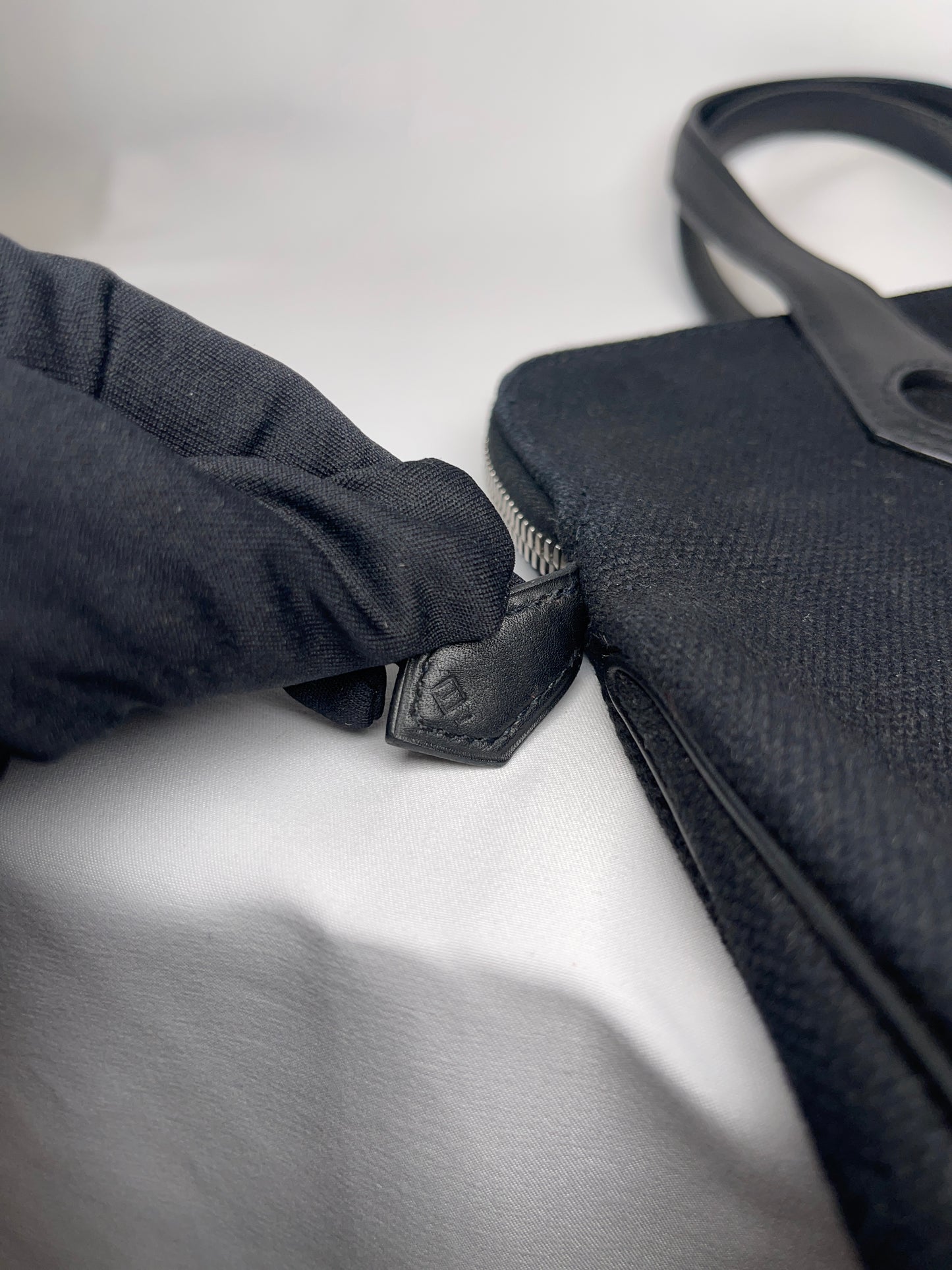 B0003 HERMES エルメス サックイブーPM 黒 トワルアッシュ □I刻印 Hand bag Tote bag
