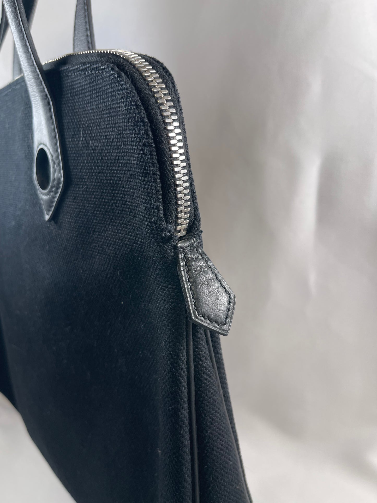B0003 HERMES エルメス サックイブーPM 黒 トワルアッシュ □I刻印 Hand bag Tote bag
