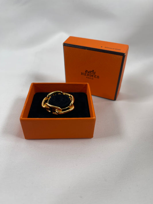 HERMES シェーヌダンクル　スカーフリング　GP ゴールド