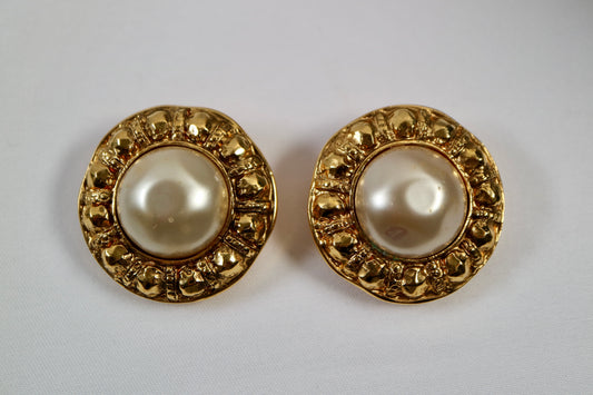 A0006 CHANEL シャネル  Earrings イヤリング ゴールド パール